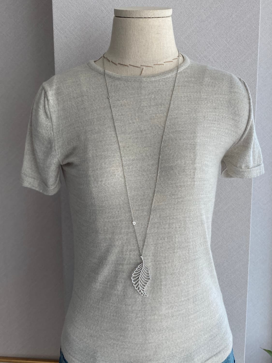 나뭇잎 모티브 실버 펜던트 목걸이(925) 상품이미지8