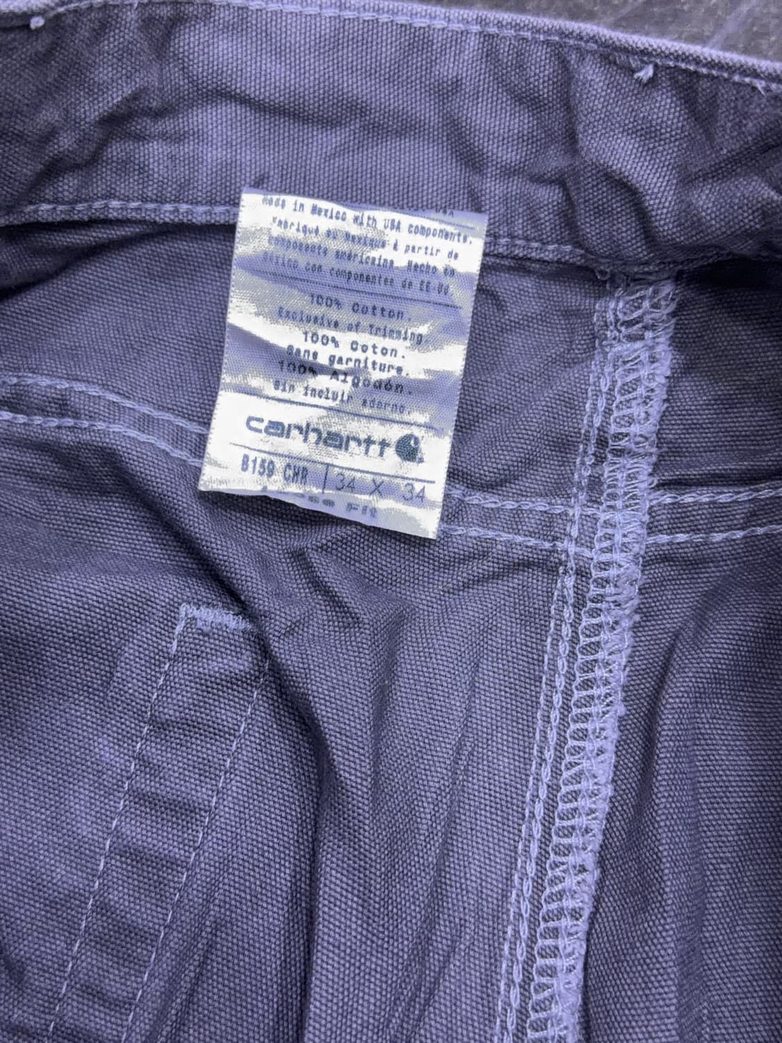 칼하트 B159 루즈핏 카펜터 팬츠 차콜 그레이 34 상품이미지8