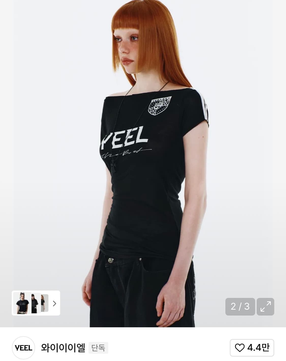 와이이이엘 YEEL RACING ASYMMETRIC T-SHIRT BLA 상품이미지2
