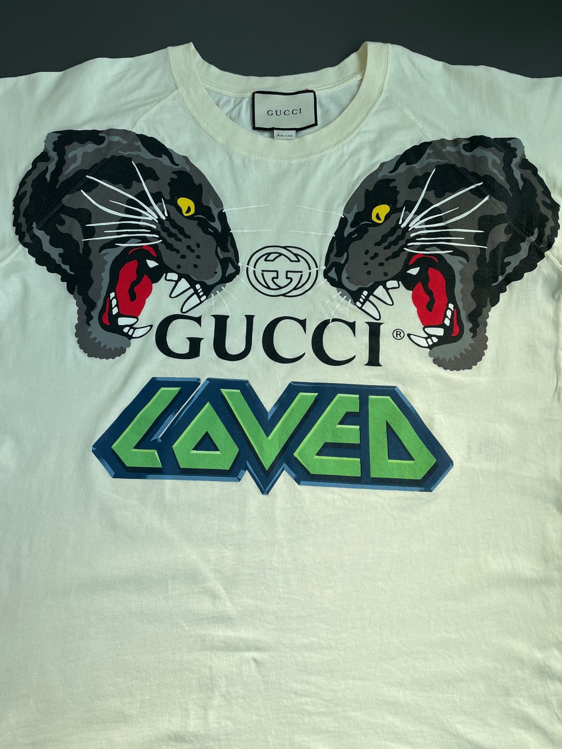 [S] GUCCI 구찌 LOVED 타이거 반팔 티셔츠 오버핏 상품이미지3