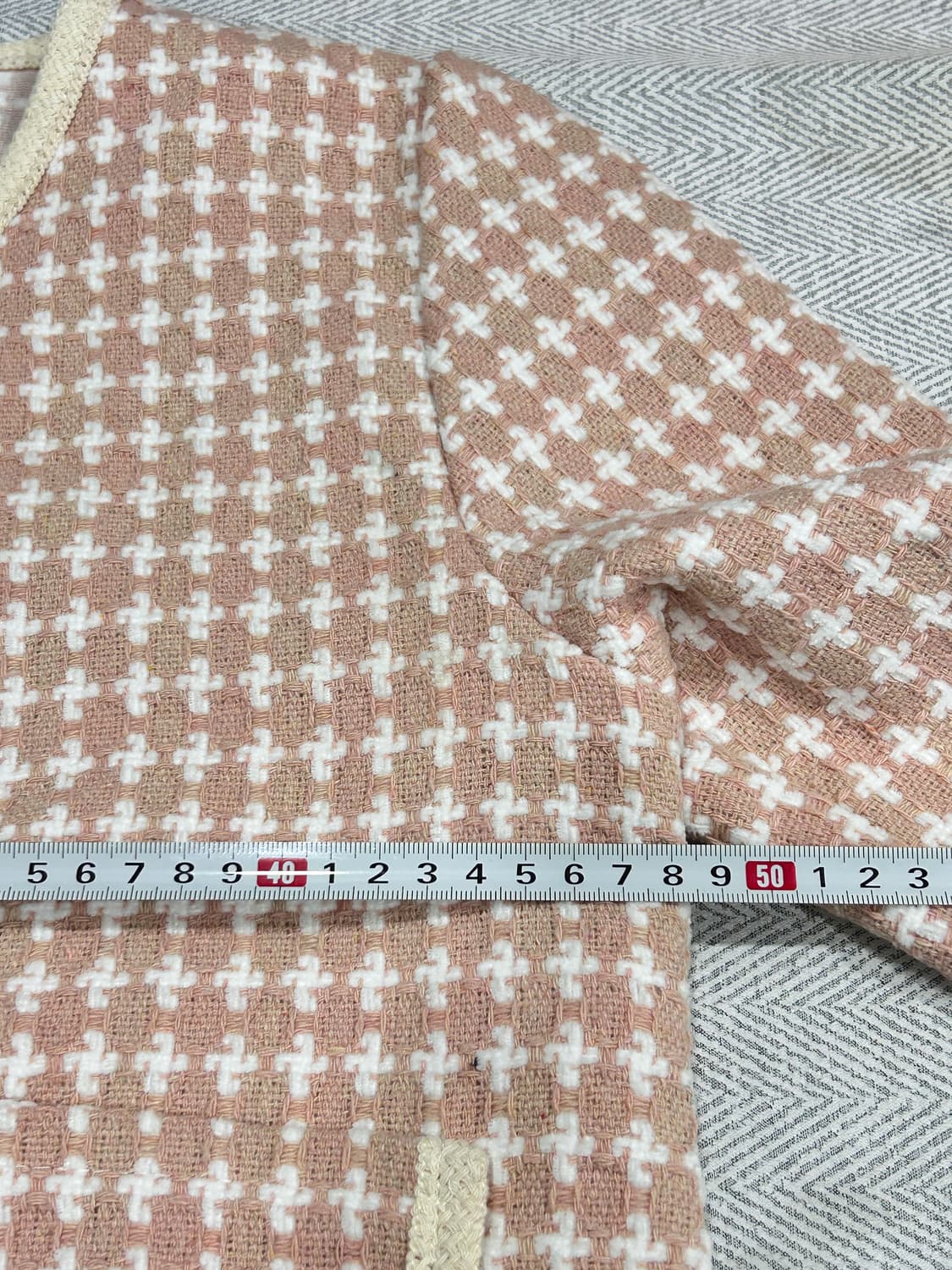 [F] 미엘로 인디핑크 하운드투스 트위드 자켓 가디건 여성 F 상품이미지7