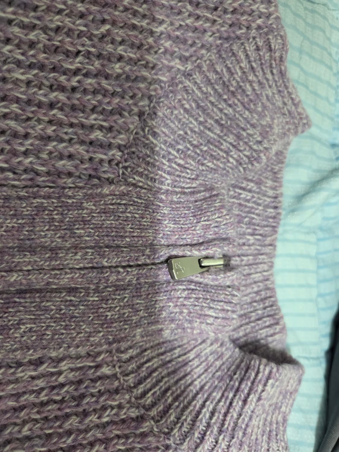 yiyae 니트 집업 퍼플 m 사이즈 상품이미지4