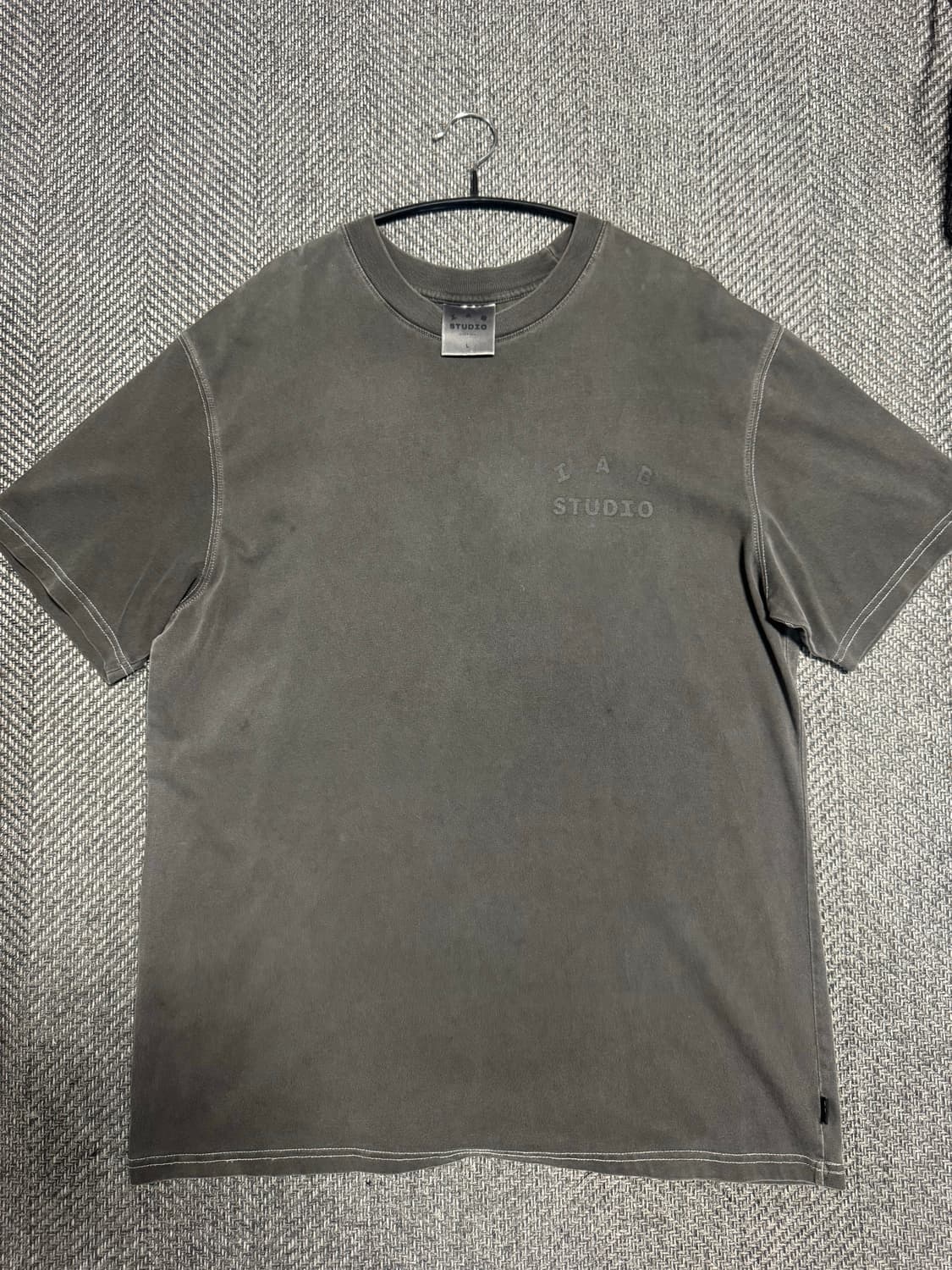 아이앱 스튜디오 피그먼트 티셔츠 블랙 L 상품이미지3