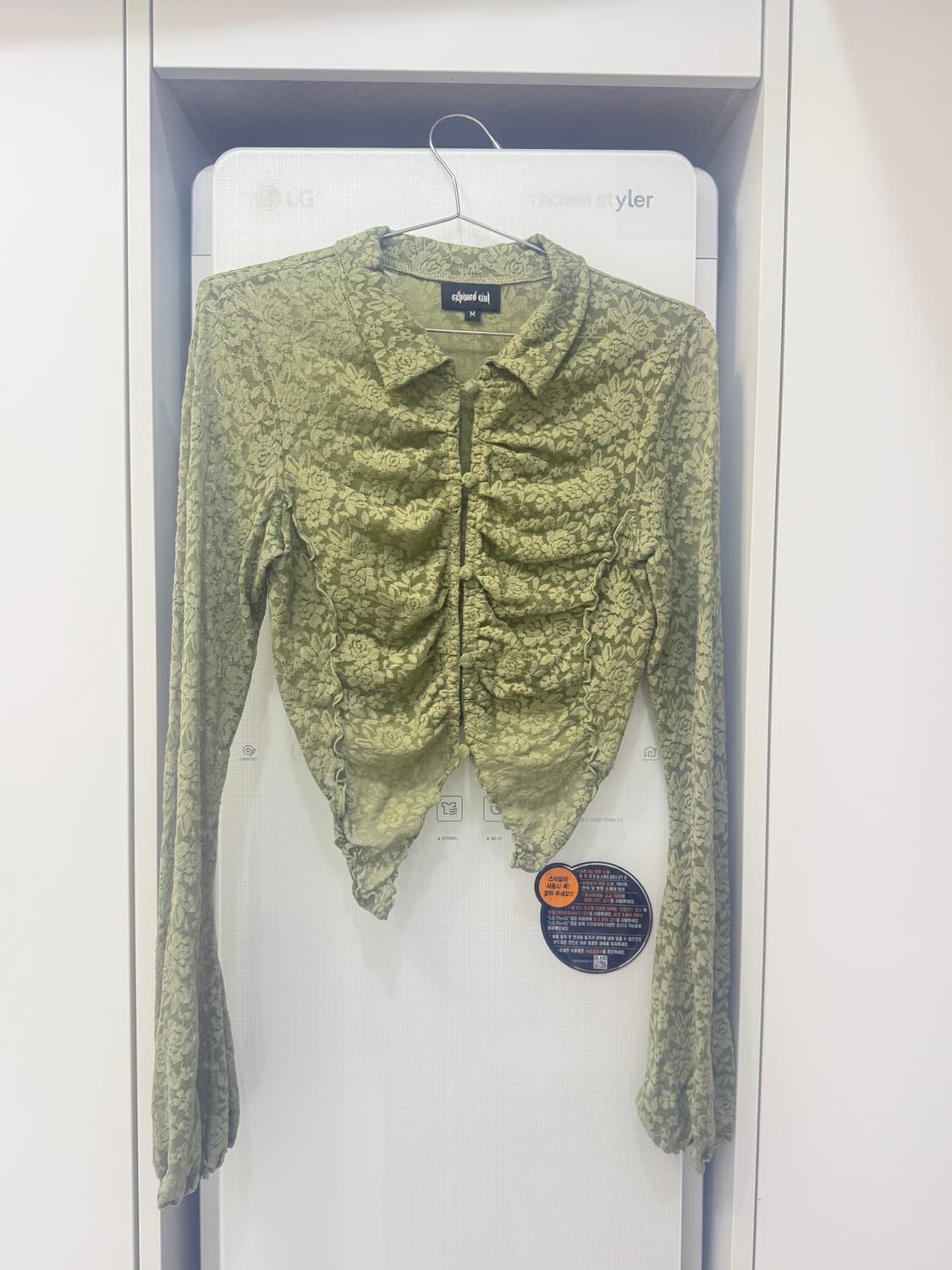 expired girl chloe lace blouse olive M 상품이미지1