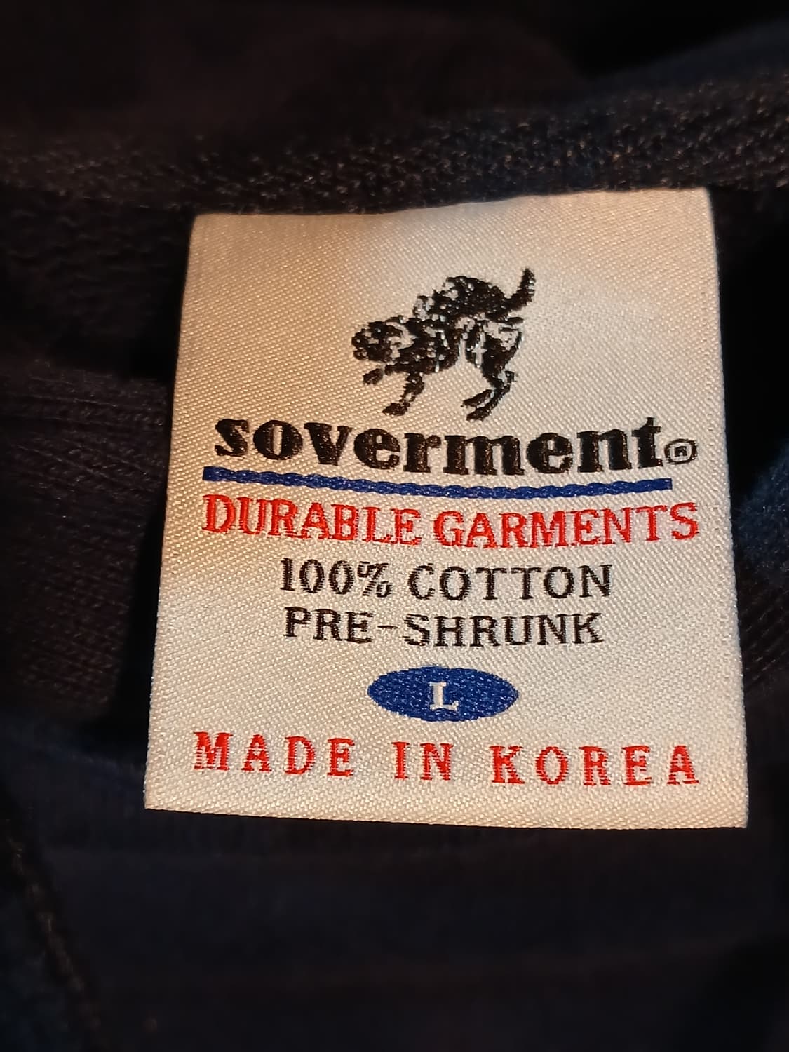 소버먼트 스카잔 자수 후드티 네이비 상품이미지3