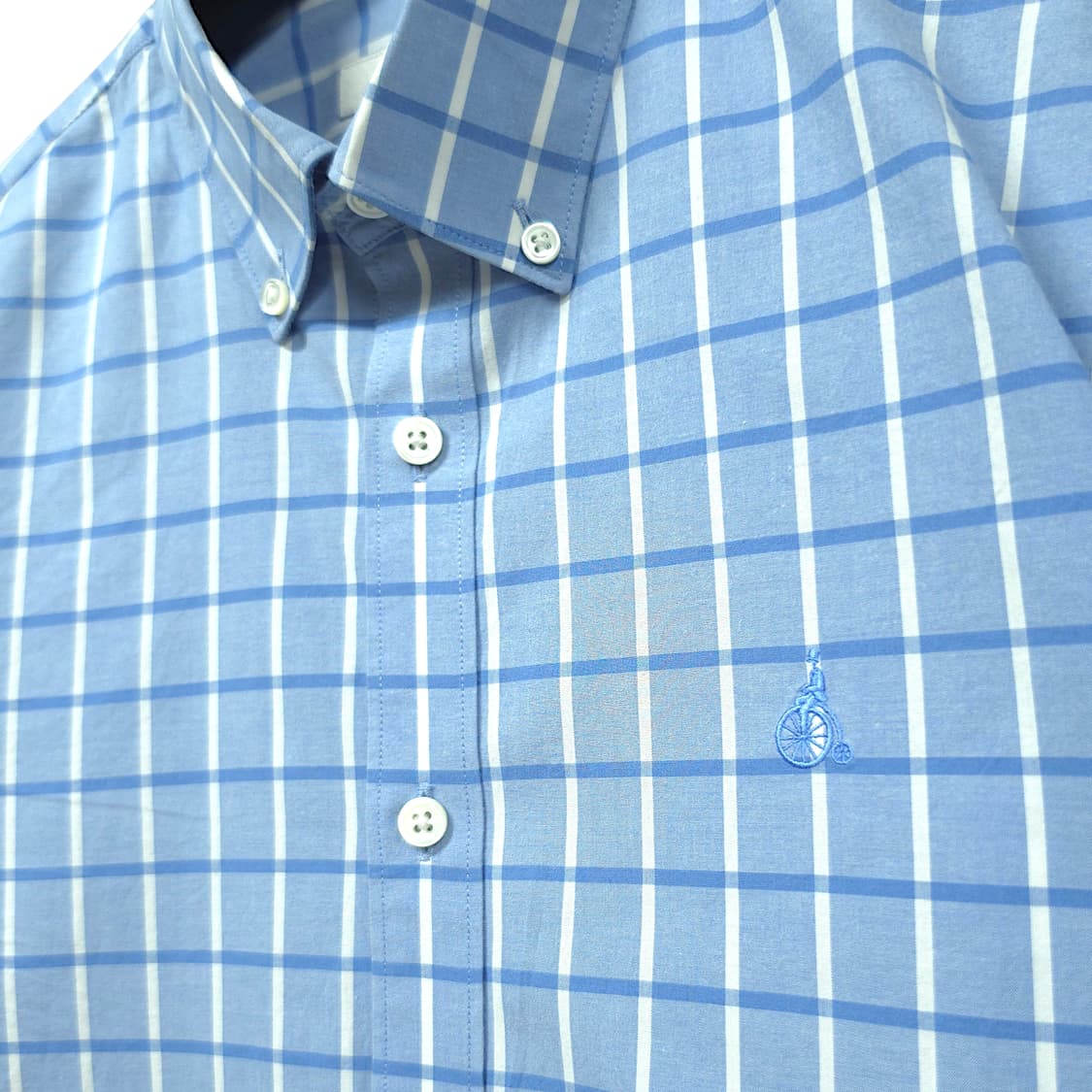 [95] 빈폴 스카이블루 체크 버튼다운 코튼 긴팔셔츠 상품이미지4