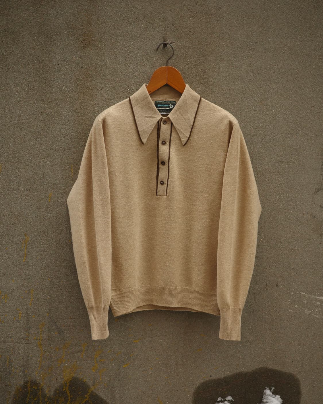 70‘s brentwood 대거카라 니트 폴로셔츠 상품이미지1