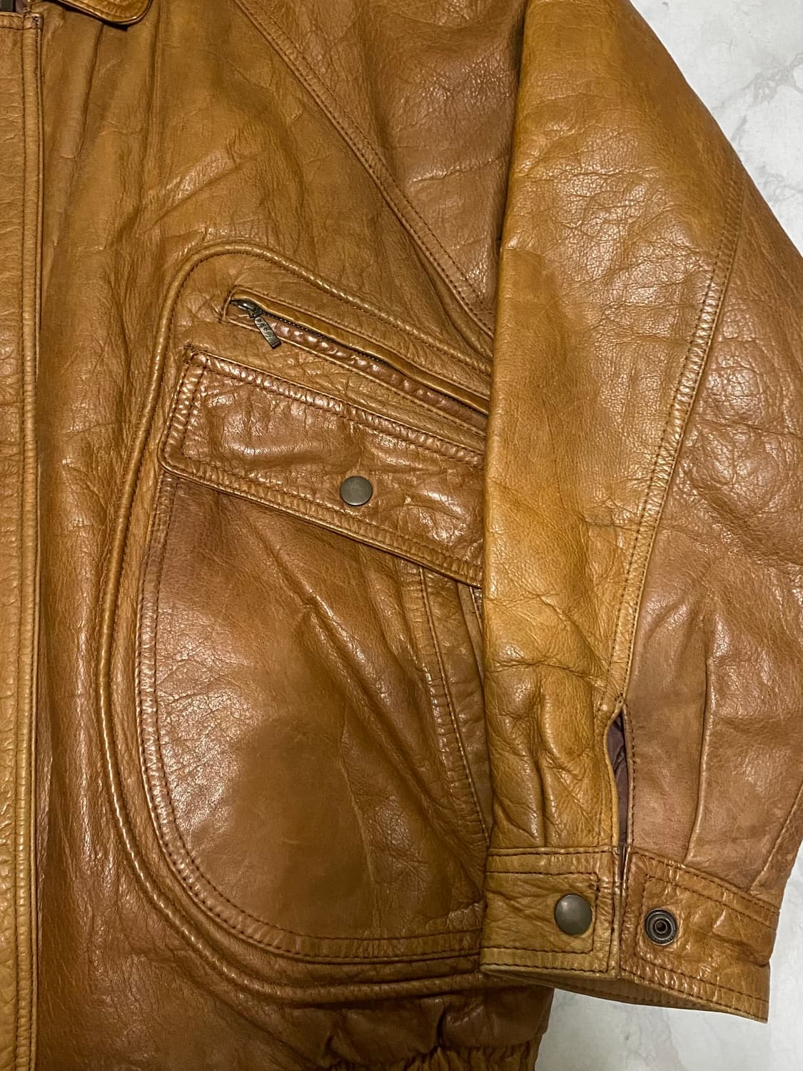 빈티지 가죽 자켓 사이즈 100 상품이미지4