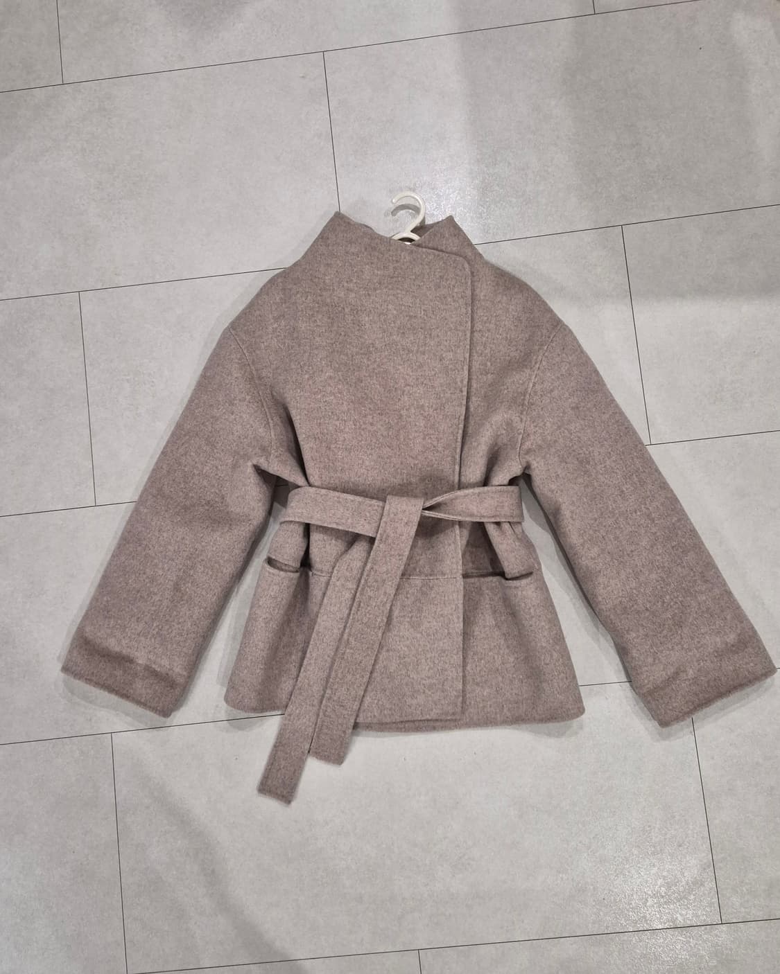 벨트 울 코트 토프 베이지 free 상품이미지2
