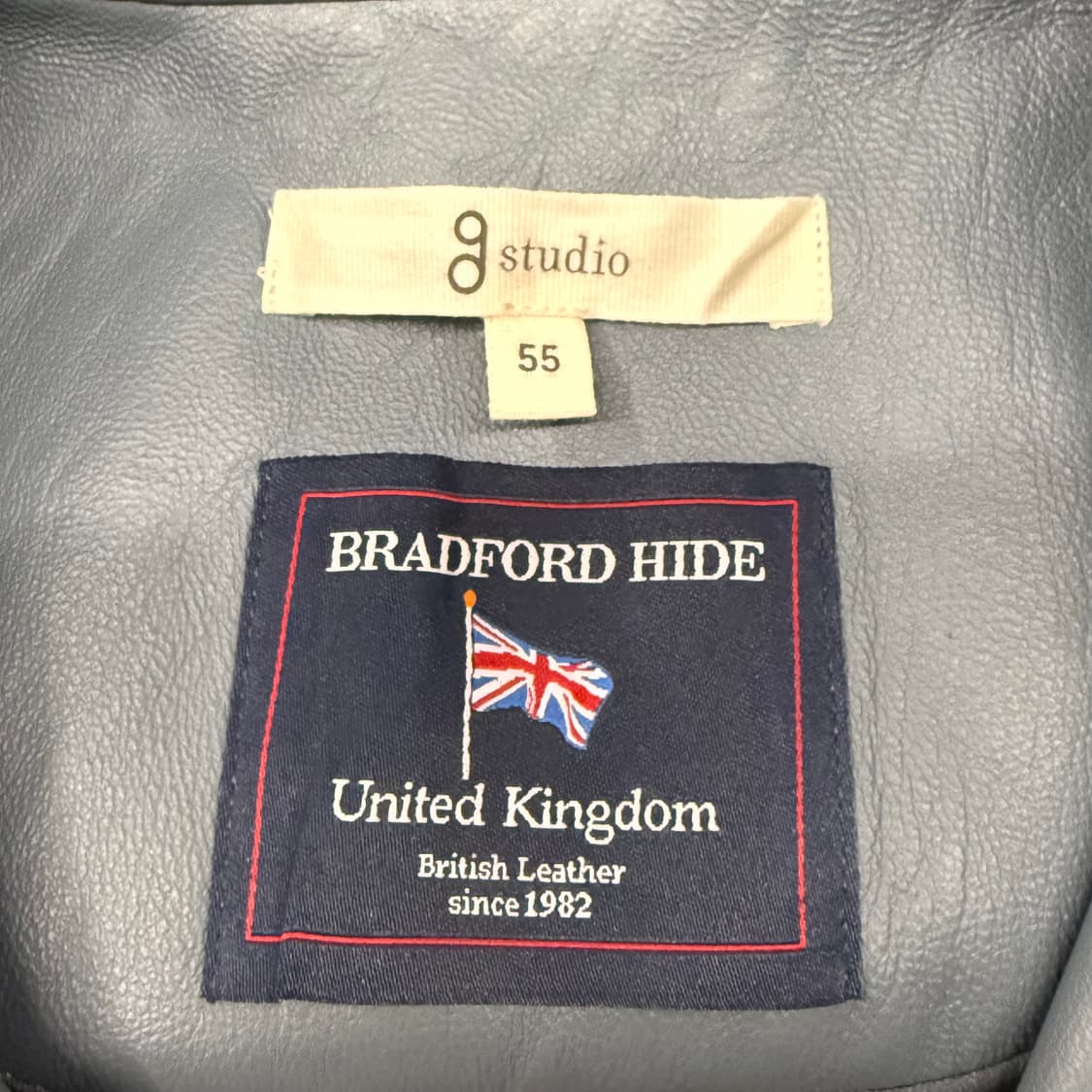 [정품/55] 지 스튜디오 브래드포드 하이드 블루 가죽 자켓 b17 상품이미지5