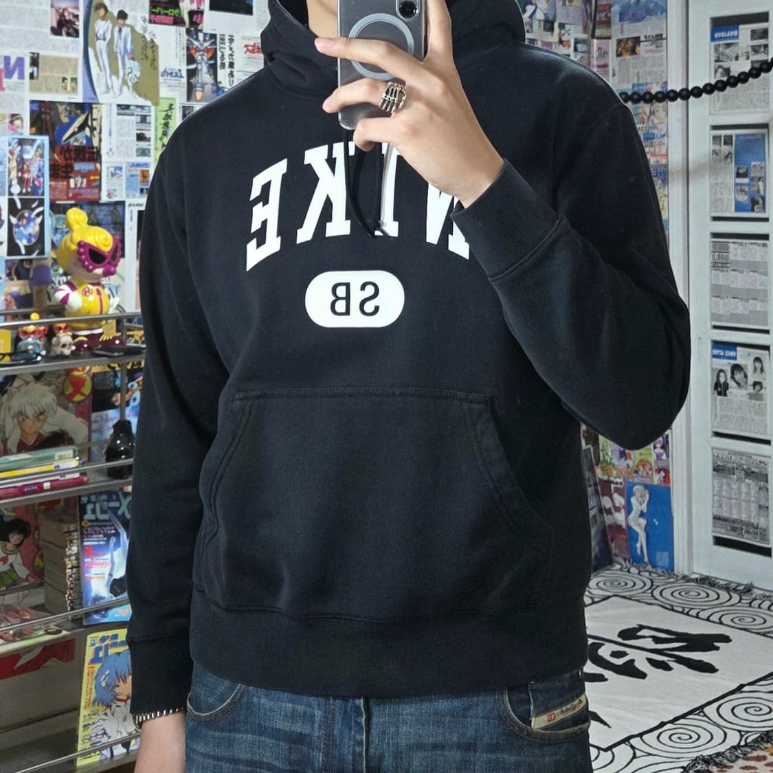 나이키 SB 블랙 빅로고 후드티 상품이미지2