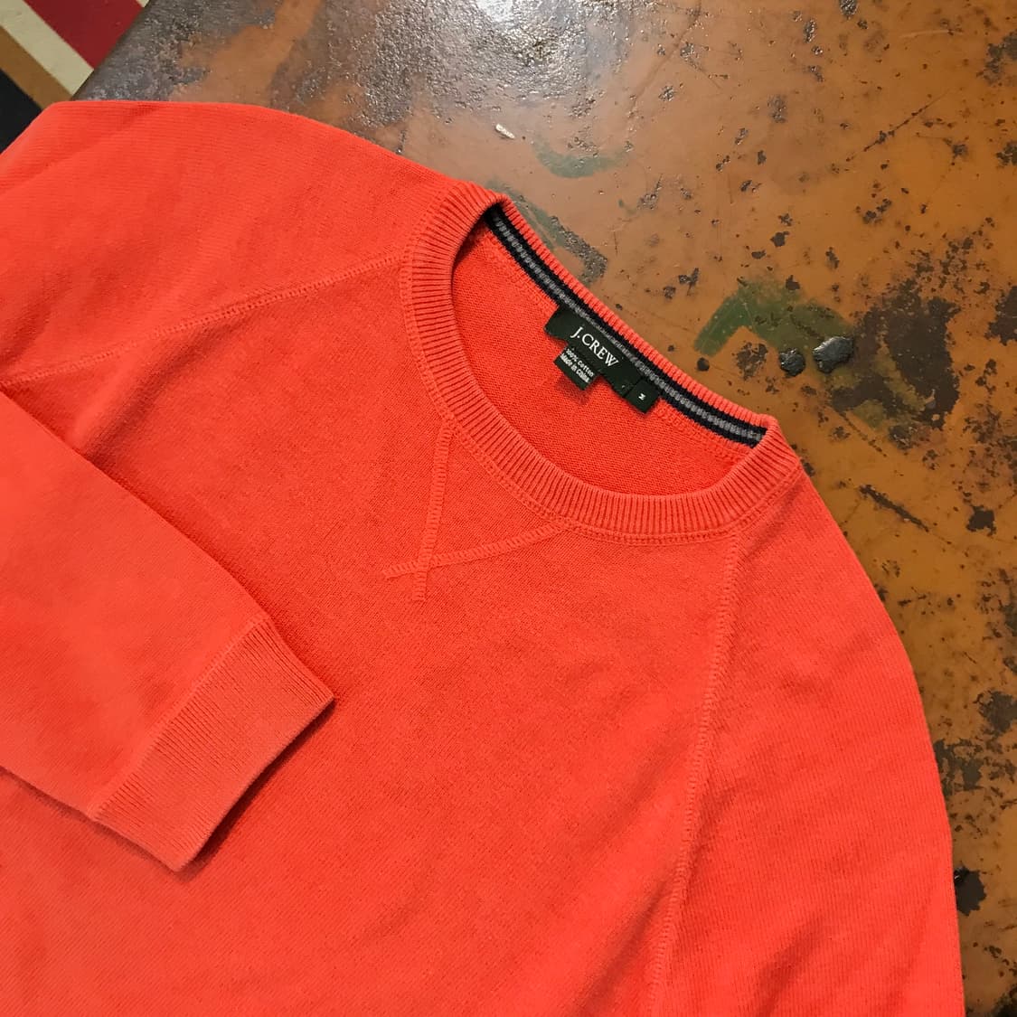 제이크루 톤다운 오렌지 코튼 니트 맨투맨 남성 105 사이즈  상품이미지3