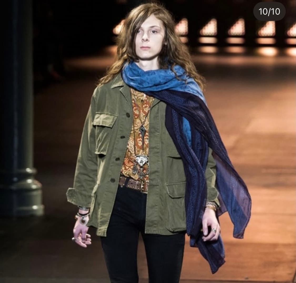 생로랑 - 90s 리넨 밀리터리 자켓 상품이미지10