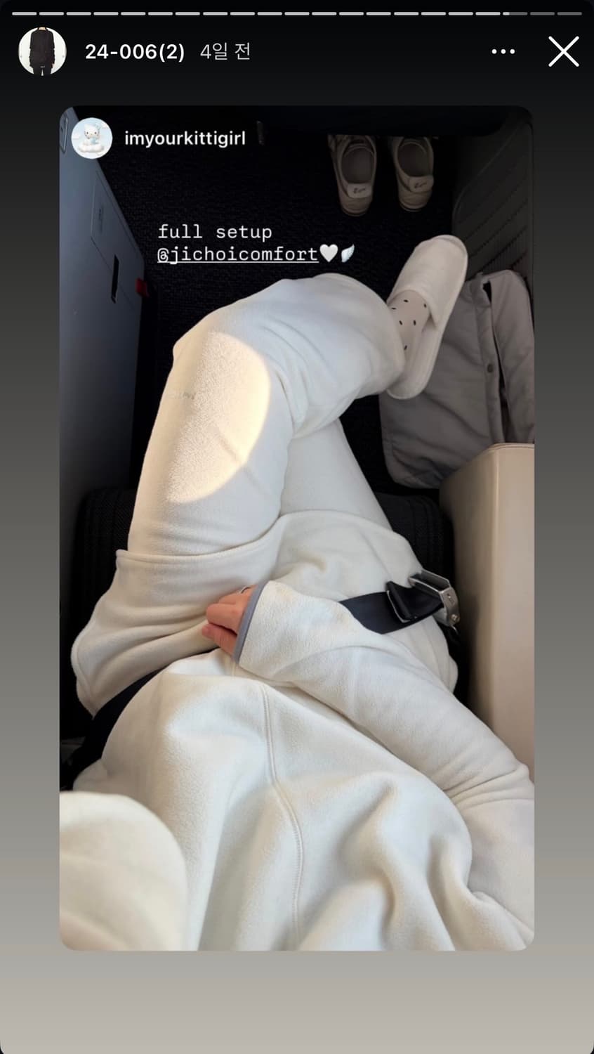 지초이컴포트 24-006 아이보리 셋업 목폴라티, 레이어드팬츠 상품이미지3