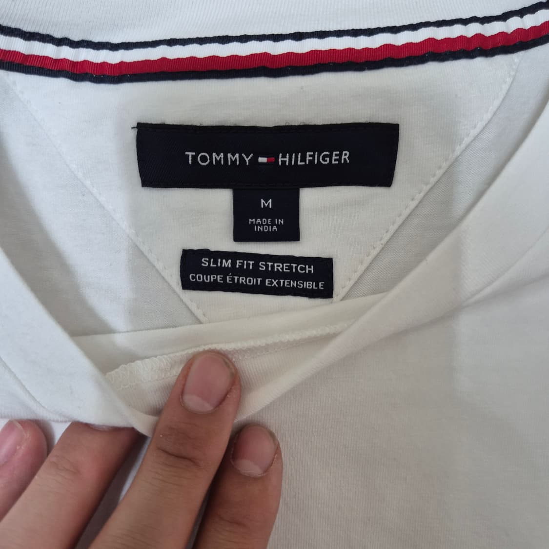 타미힐피거 미니 플래그 슬림핏 스트레치 라운드 반팔티 상품이미지5