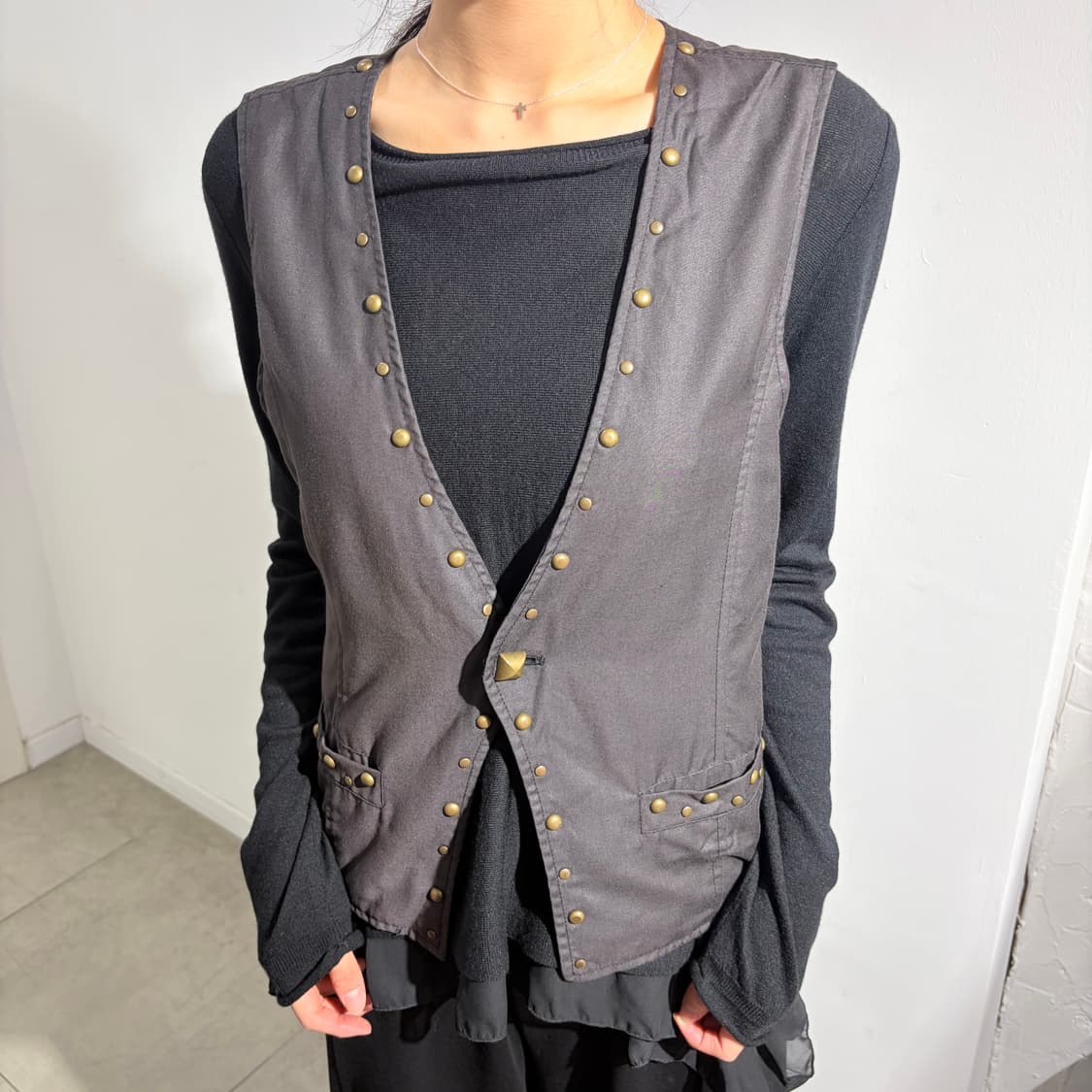  Y2k 펑크 웨스턴 조끼 베스트 상품이미지3