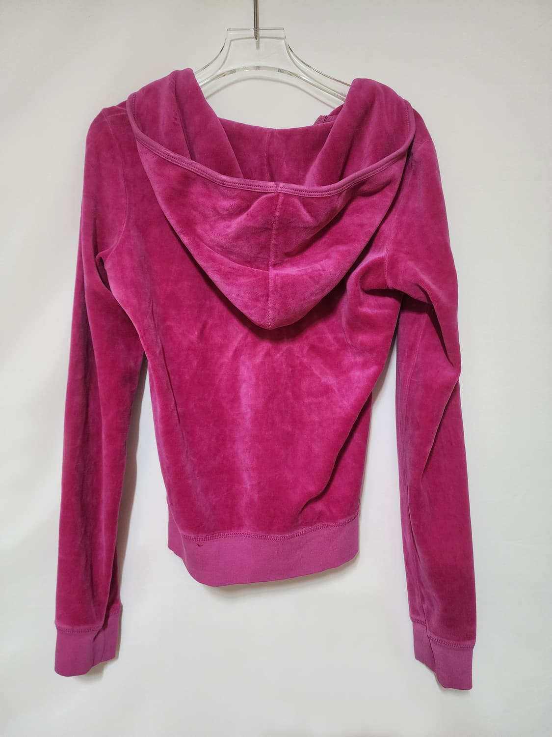 쥬시꾸뛰르 y2k 핫핑크 벨벳 후드집업 상품이미지4