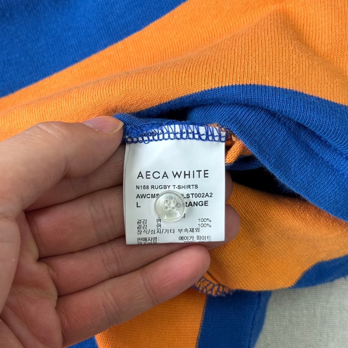 에이카화이트 스트라이프 파주 백로고 카라티 L 상품이미지6