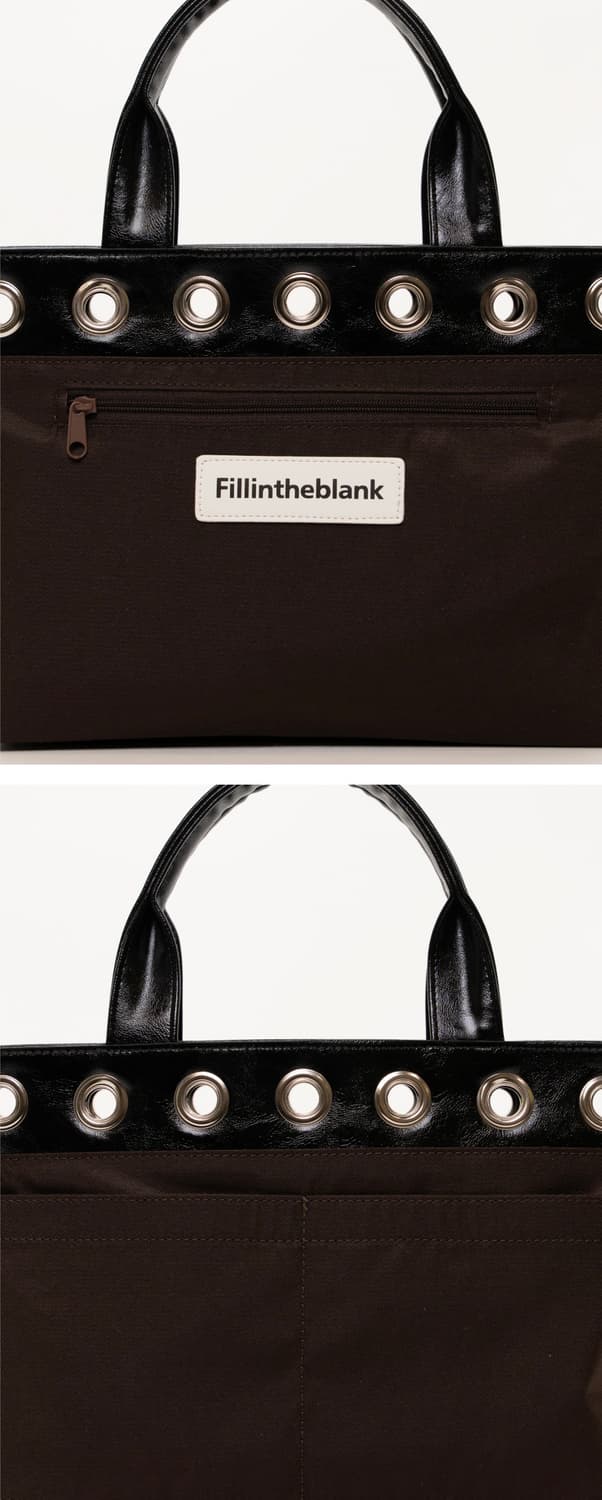 필인더블랭크 Sunday Tote Bag eyelet wide black 상품이미지3
