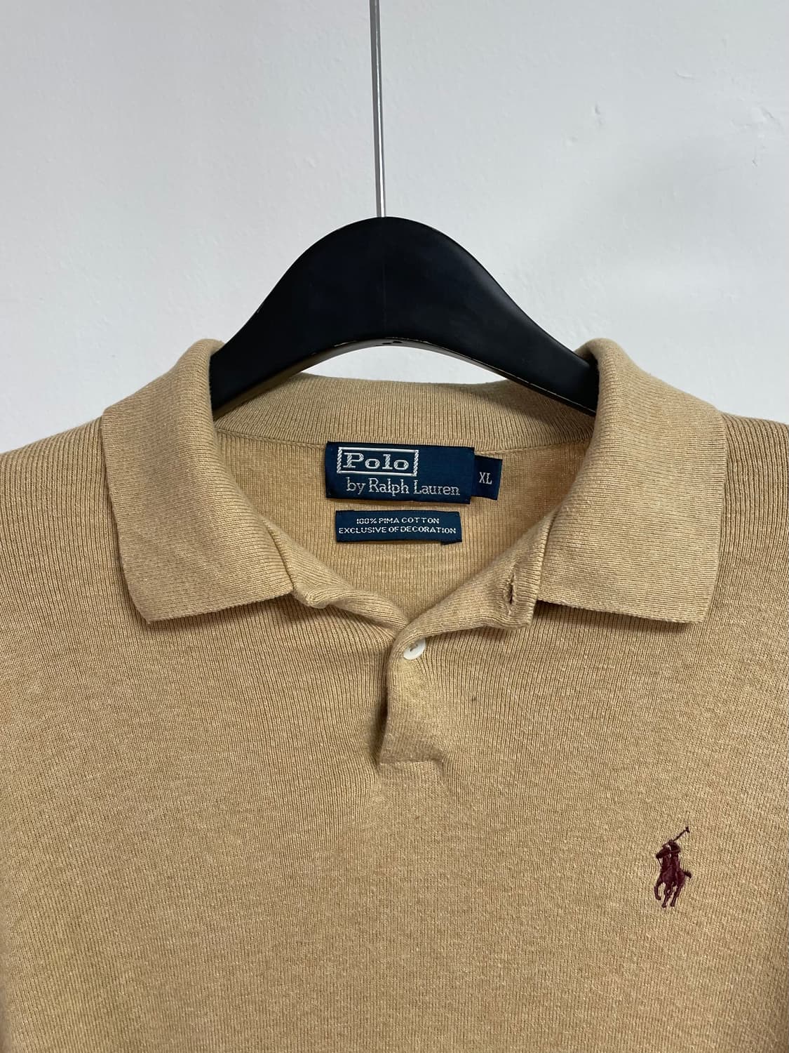 폴로 랄프로렌 코튼 베이지 카라 니트 (on.306)   상품이미지2