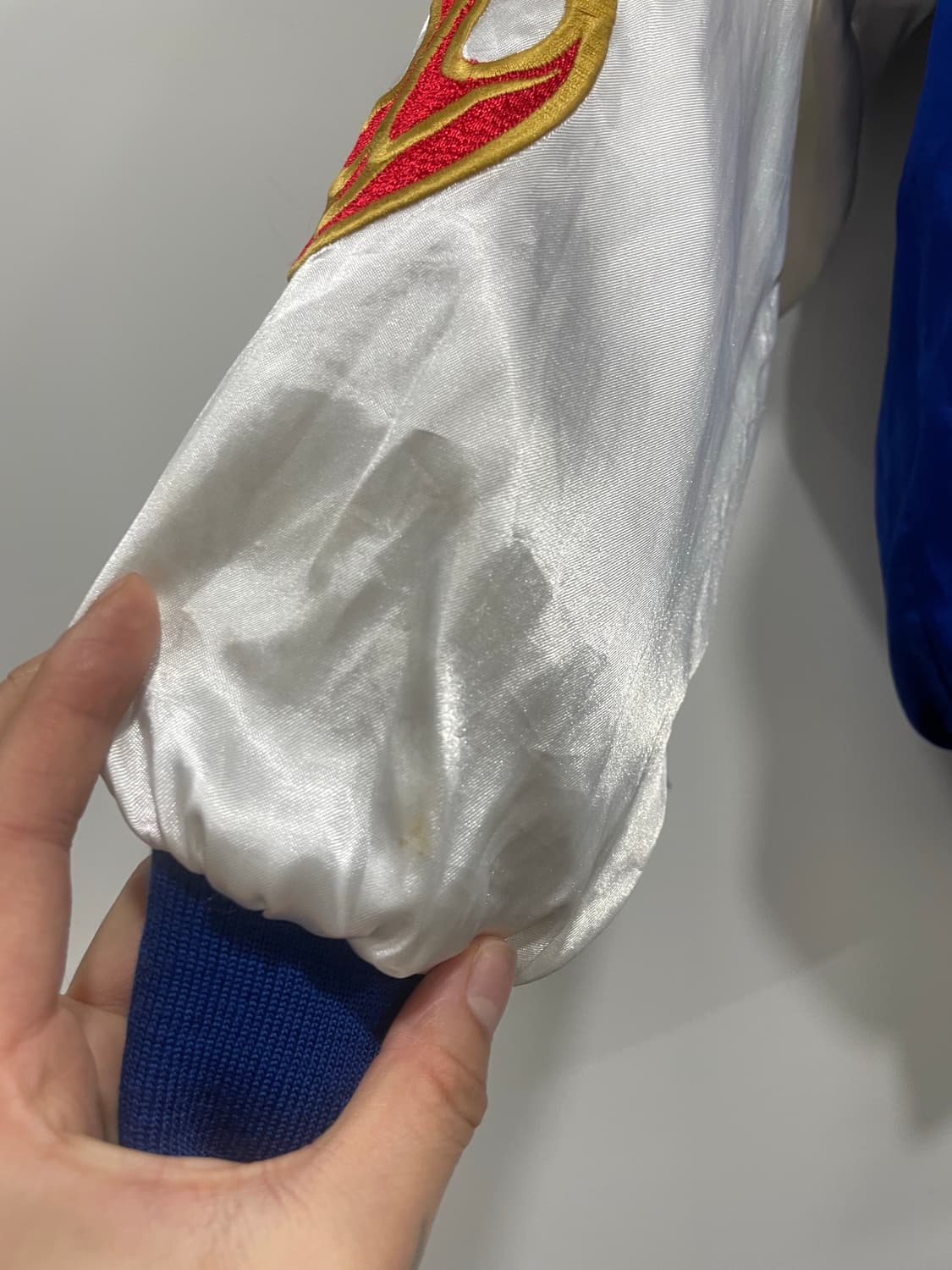 (빈티지)레드데빌 플레임 자수 새틴 스카잔 상품이미지9