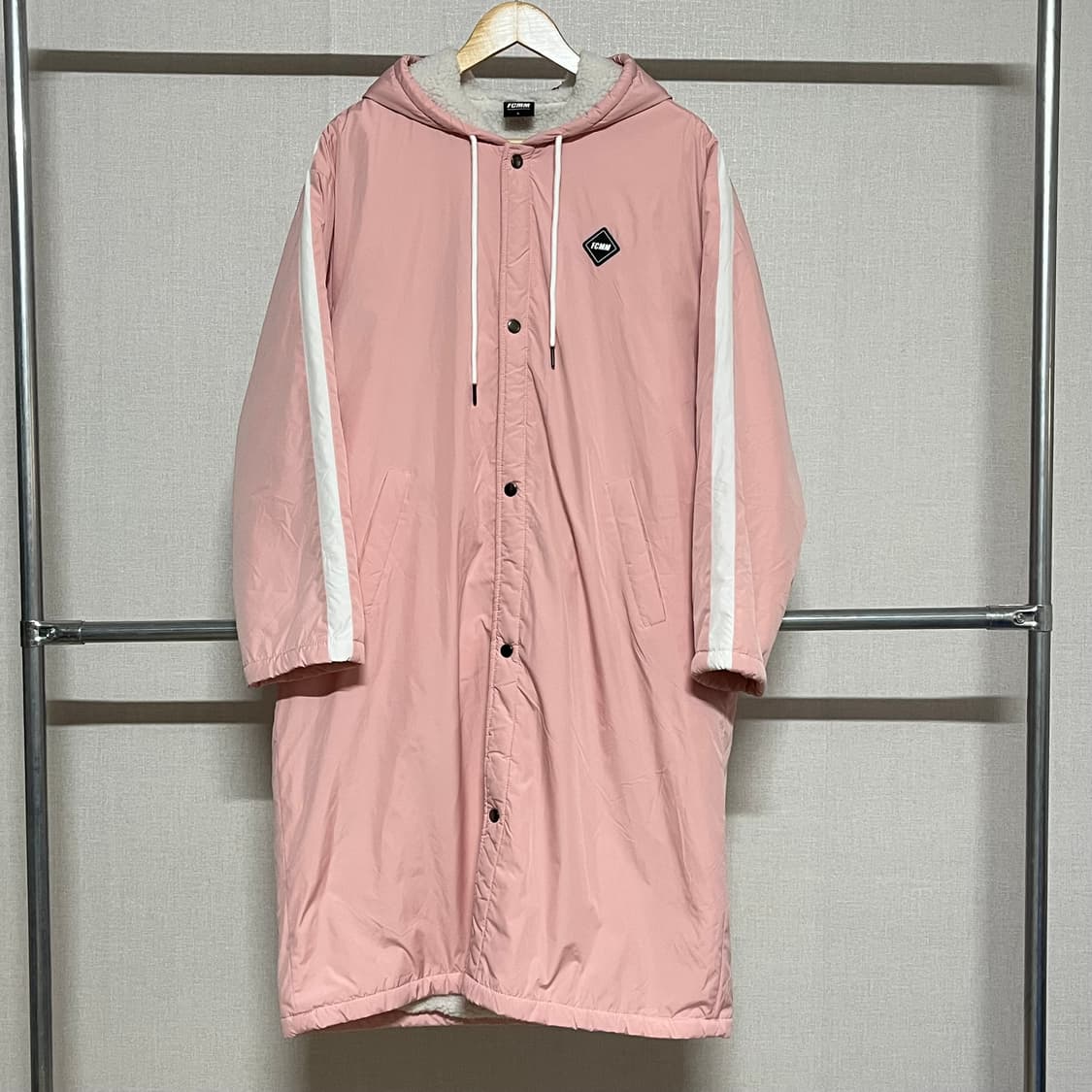 FCMM 핑크색 후리스 롱 패딩 코트 L 상품이미지1