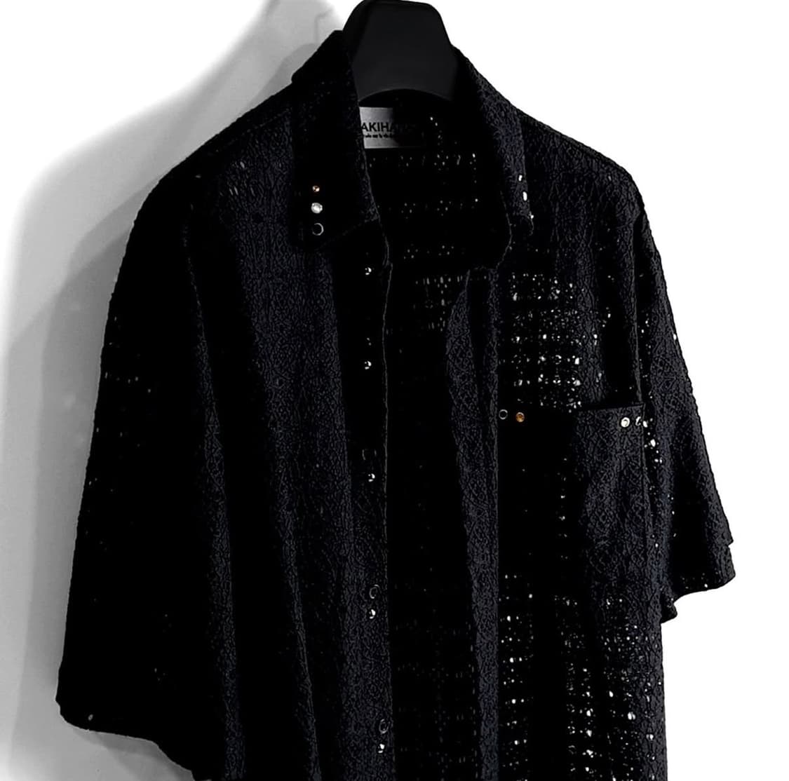 Michisiru gems 크로셰 셔츠 (Black) 상품이미지5