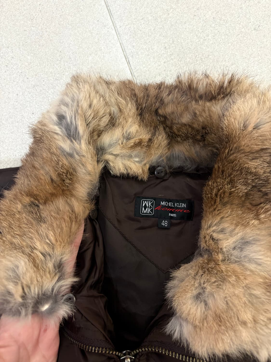 브라운 투웨이 퍼 패딩 상품이미지4