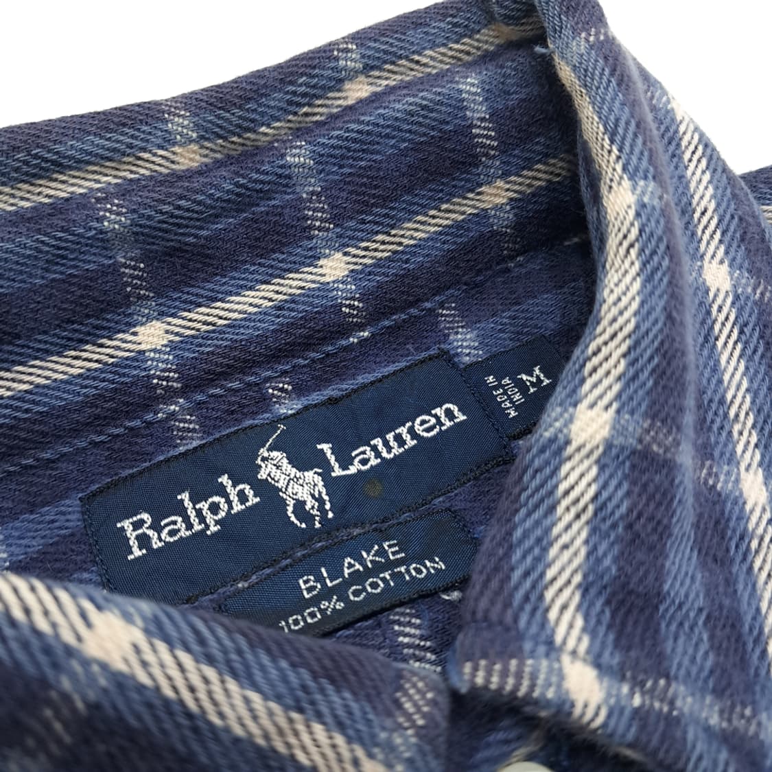 CN802 M 폴로 랄프로렌 로얄블루 플란넬 체크 긴팔 셔츠 남방 상품이미지4