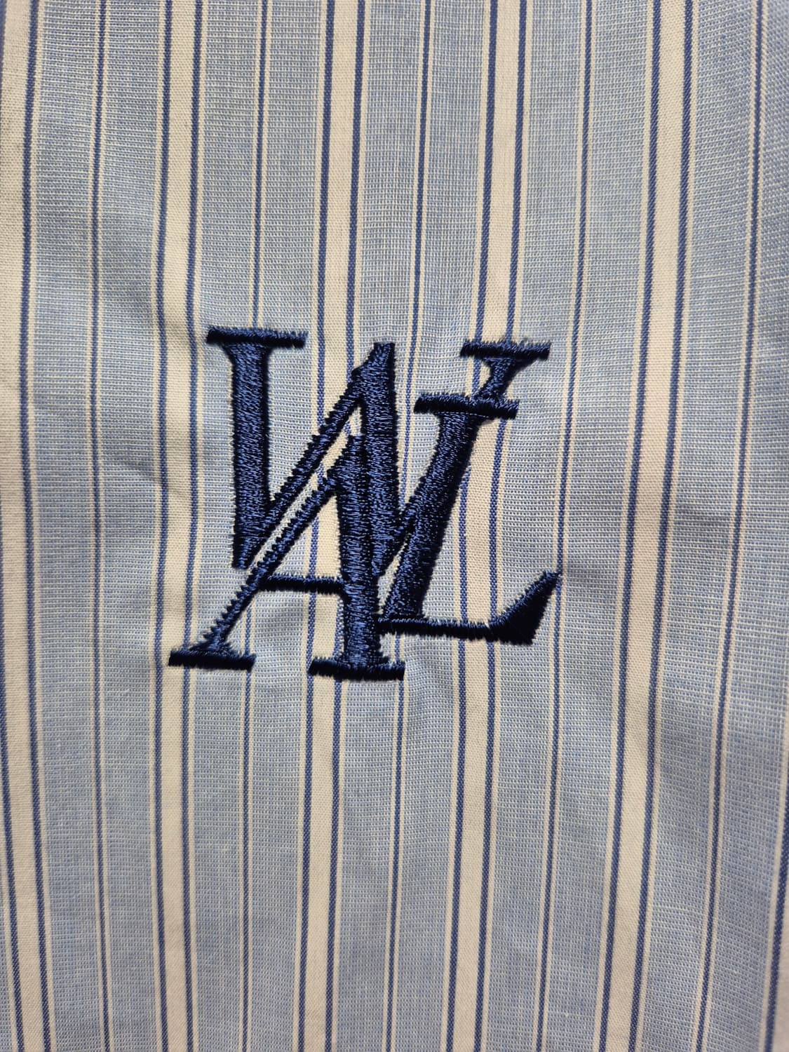 (세일)(새상품)우알롱 스트라이프 셔츠 블루 상품이미지2