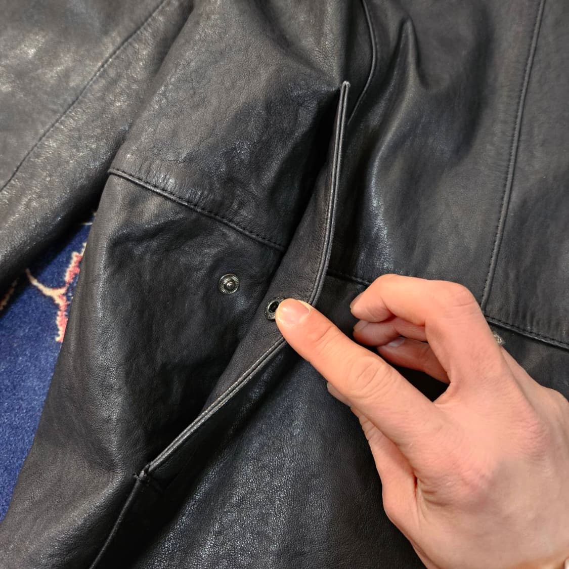 까르뜨블랑슈 20fw 램스킨 버튼 집업 자켓 110size 상품이미지5