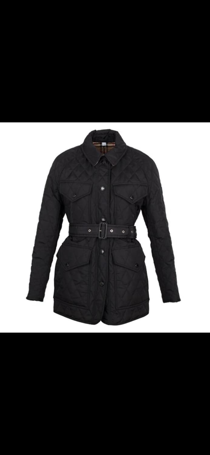 버버리 다이아몬드 퀼팅 벨티드 자켓 블랙 S 상품이미지1