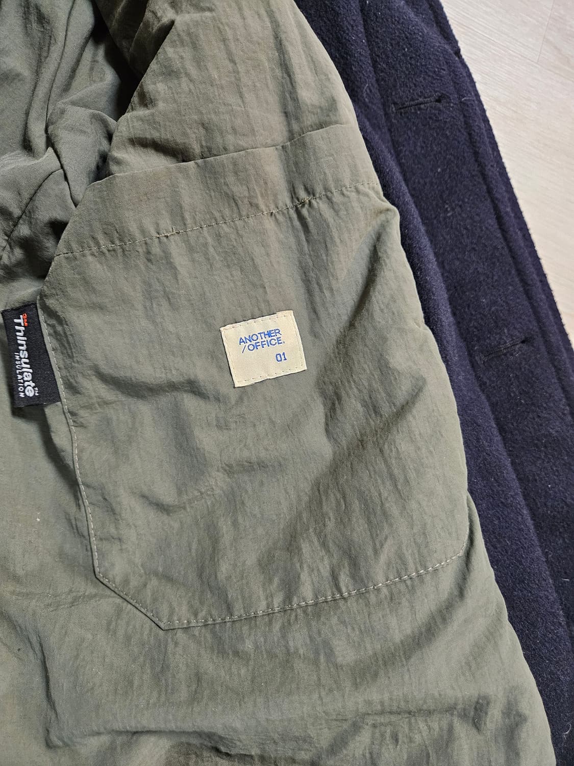 [급매] 어나더오피스 발마칸 투어리스트 코트(자켓) 네이비 01사이즈 상품이미지4