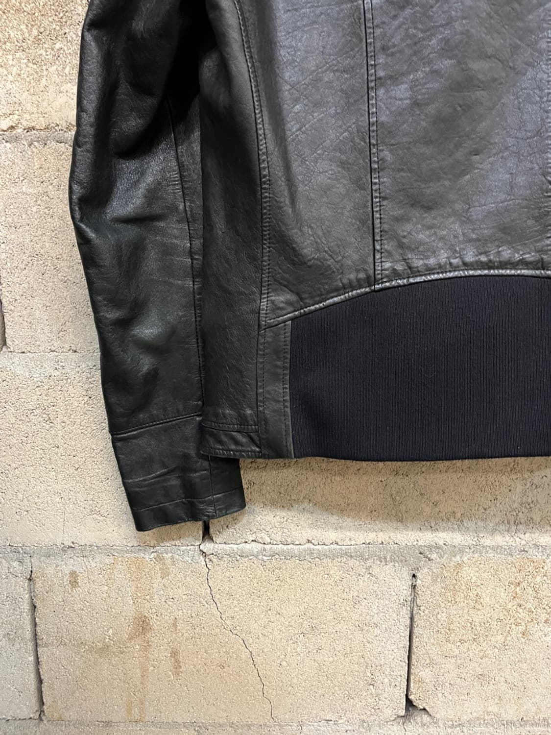 빈티지 비대칭 양가죽 레더 자켓 상품이미지10