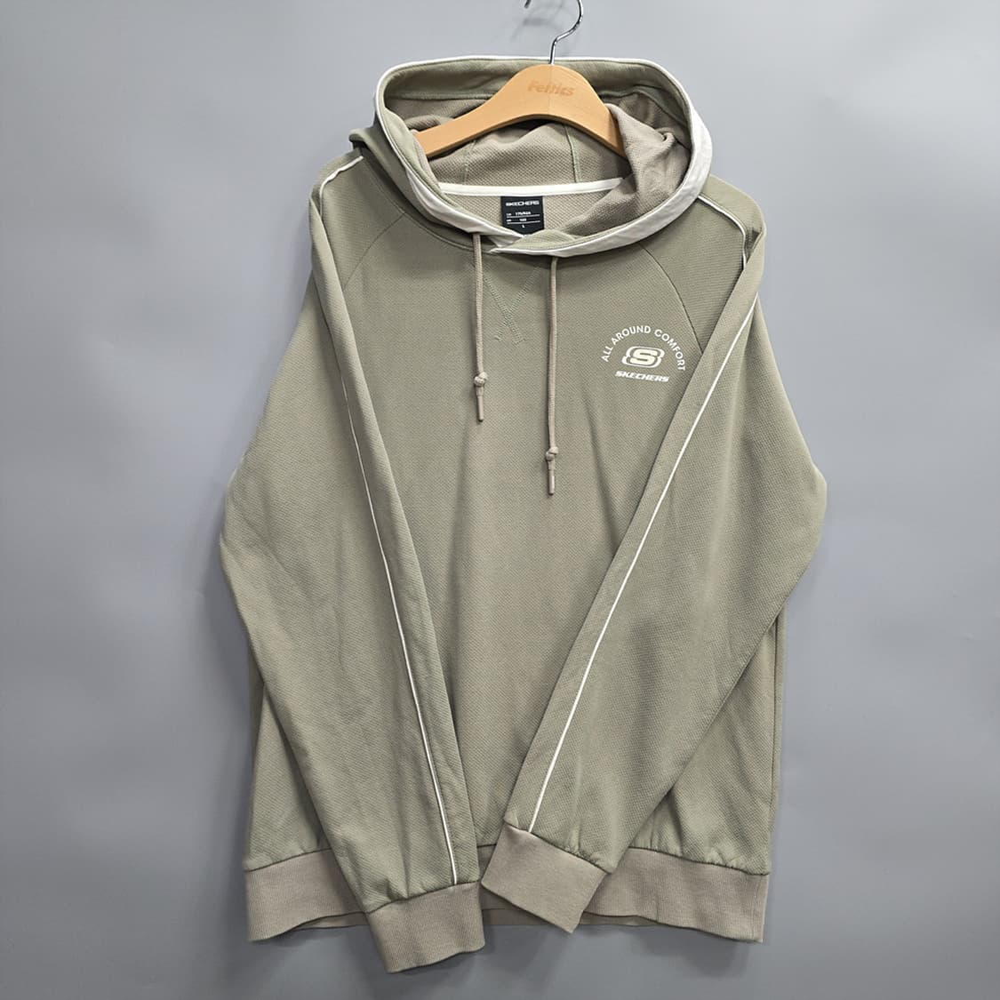스케쳐스(SKECHERS) 로고 후드티 카키 L 상품이미지3