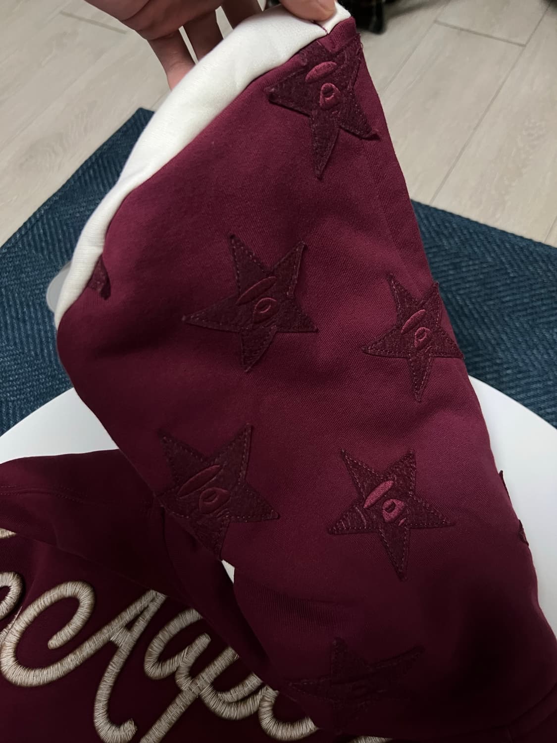 에이프 후드 스타디움 자켓 버건디 s 상품이미지4