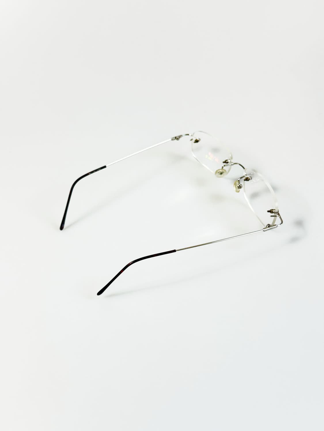 WINS 무테 스퀘어 실버 메탈 프레임 빈티지 안경 상품이미지4