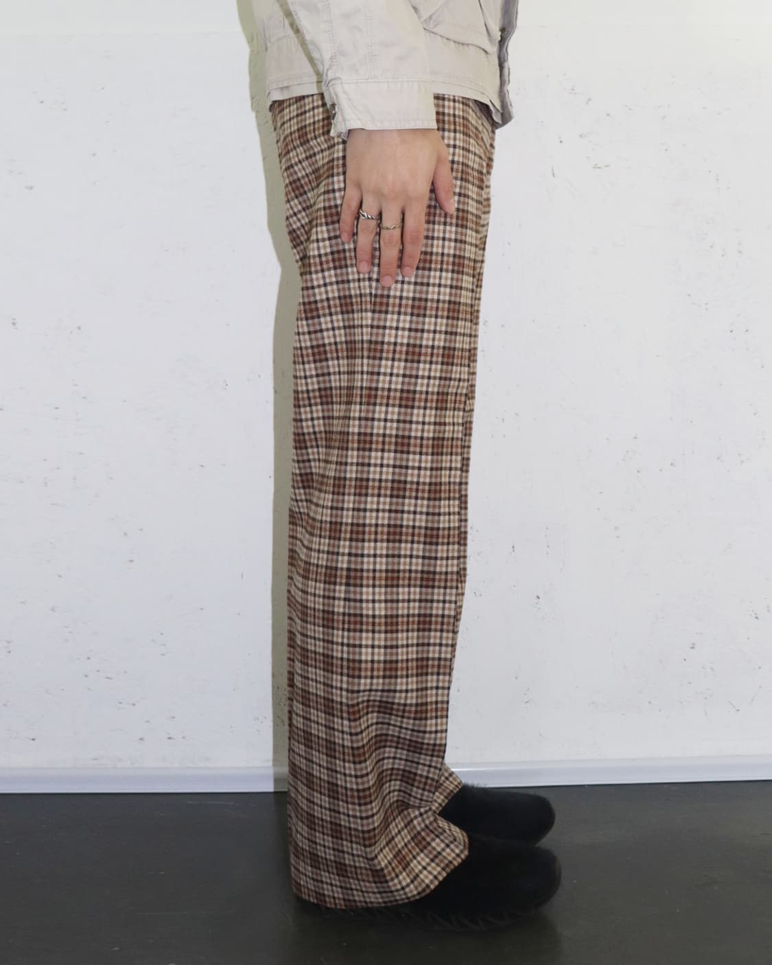 해거 컴포트 플러스 체크 울 슬랙스 상품이미지3