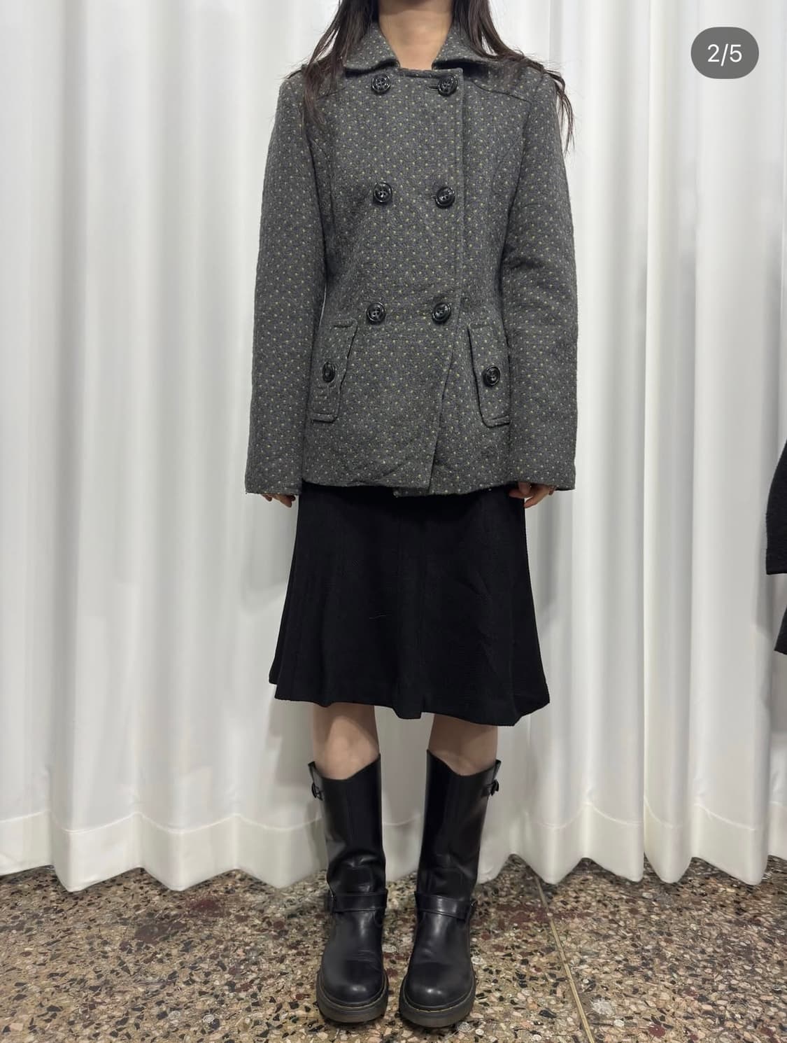 pneumaire 빈티지 라임 그레이 도트코트 상품이미지2