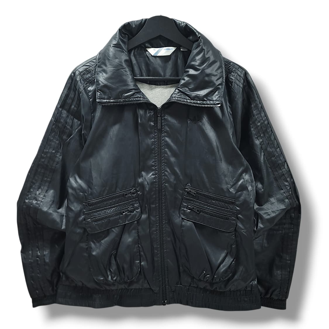 [100] 아디다스 파이어버드 올 블랙 유광 유틸리티 집업 자켓 상품이미지1