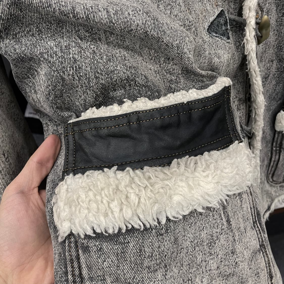 90s 랭글러 쉐르파 웨스턴 카우보이 데님 코트 자켓 상품이미지6