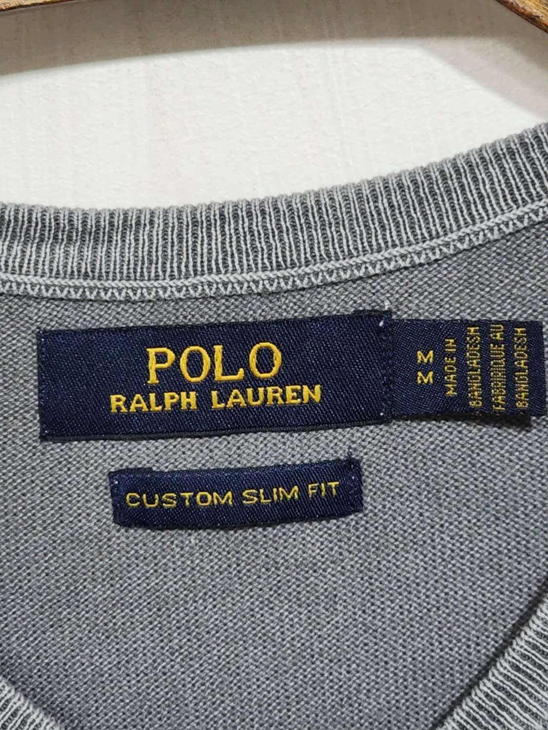 (M) 랄프로렌 폴로 면니트 그레이 브이넥 스웨터  상품이미지3