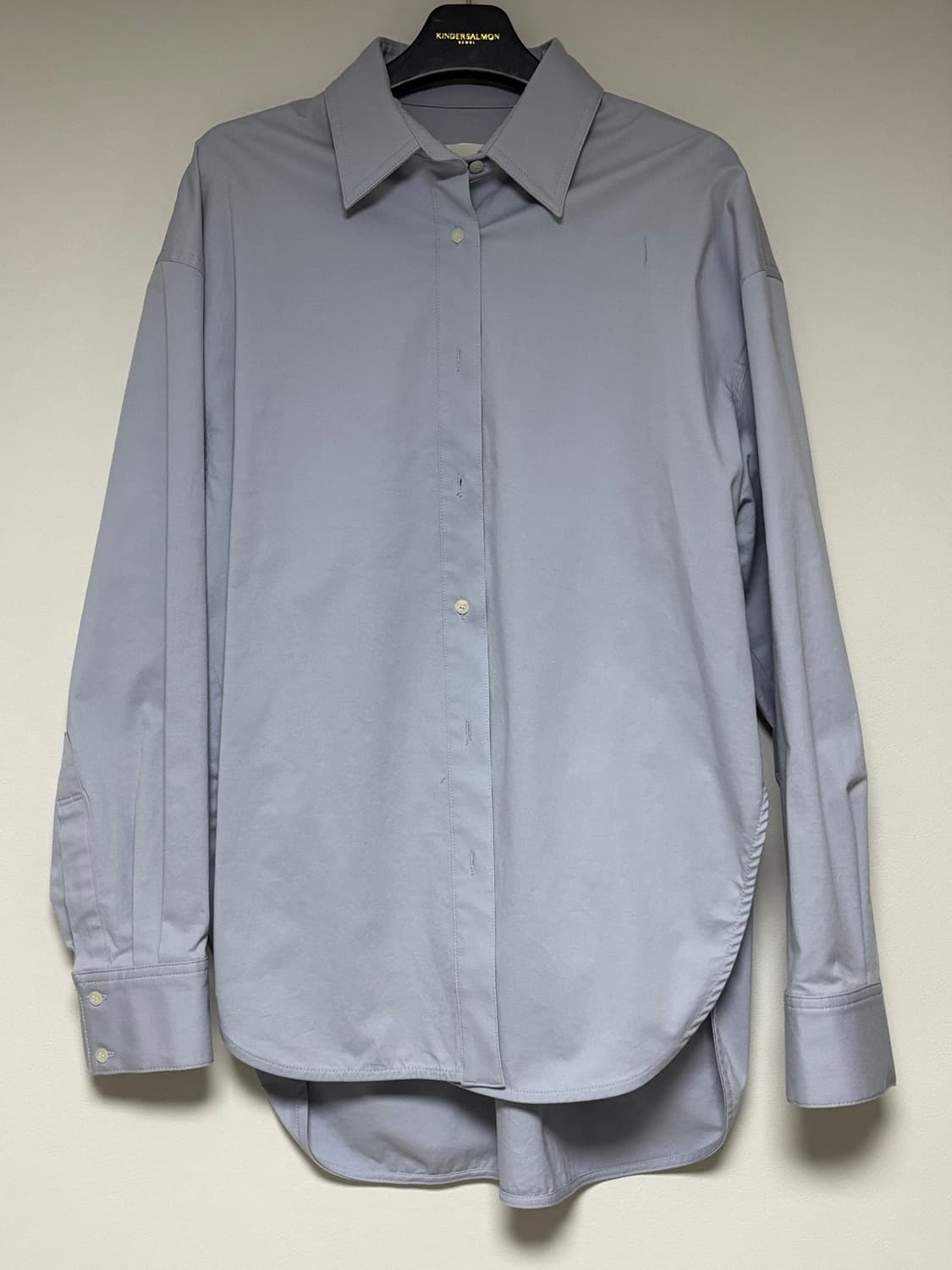 킨더살몬 오버사이즈 코튼 셔츠 블루 상품이미지2