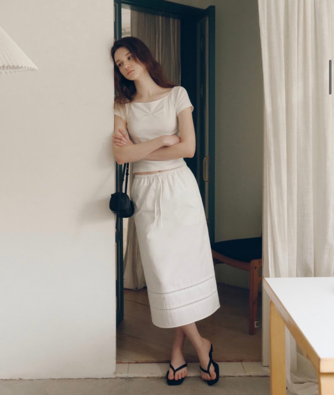 FYEO 포유온 모네 코튼 롱스커트 새상품 mone cotton long 상품이미지3