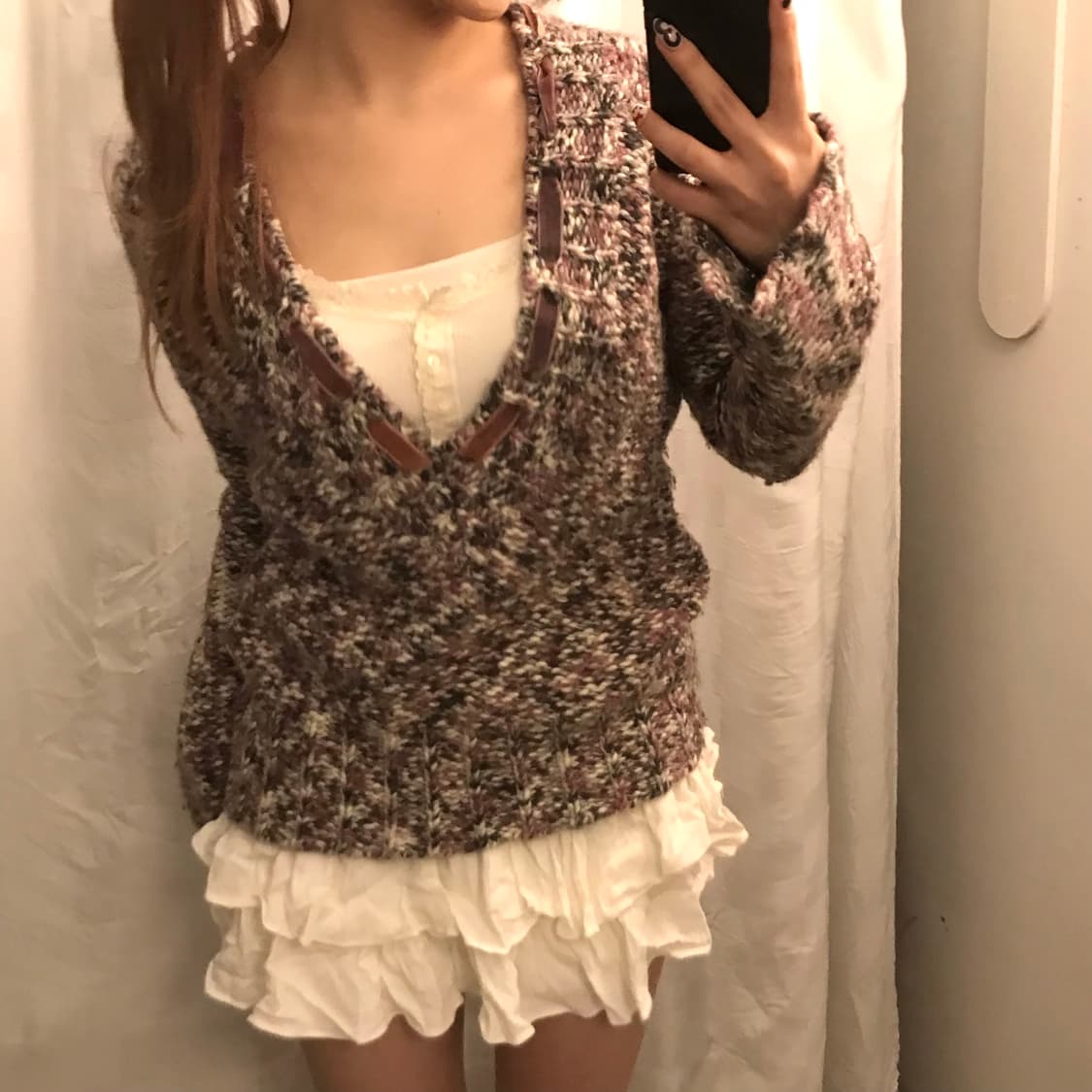 DKNY 도나카란 브이넥 라벤더 니트 상품이미지2