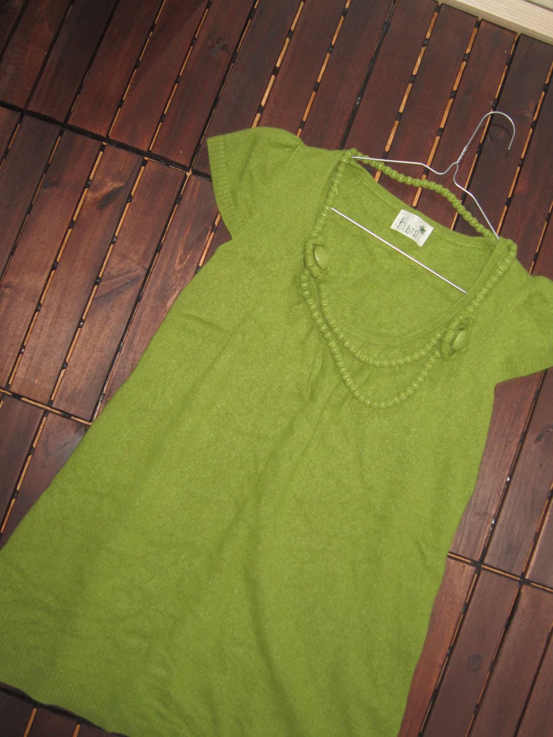 vintage green knit flower onepiece 상품이미지7