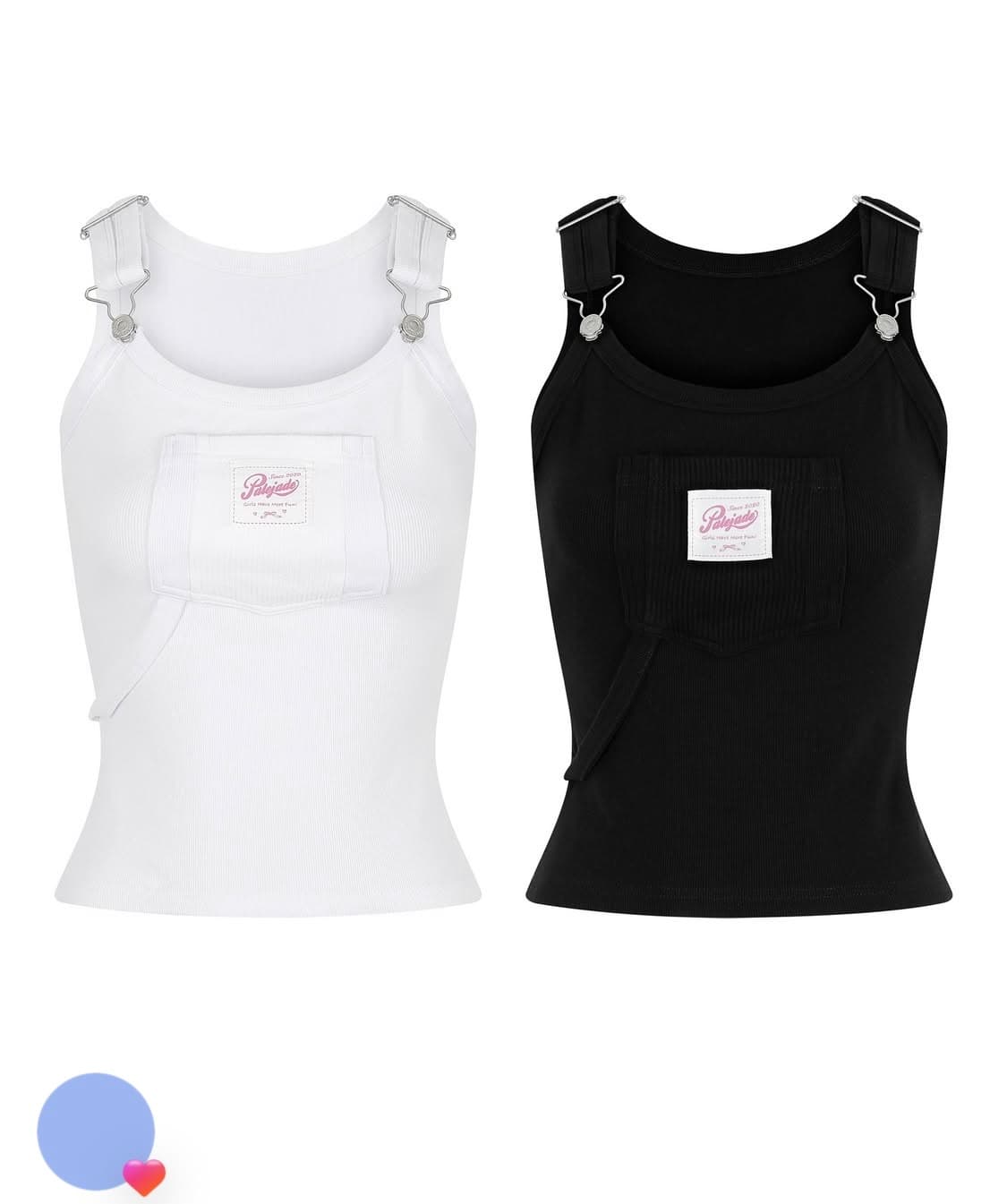 (미착용 새상품 세트) 페일제이드 멜빵 나시 탱크톱 블랙 화이트 상품이미지3