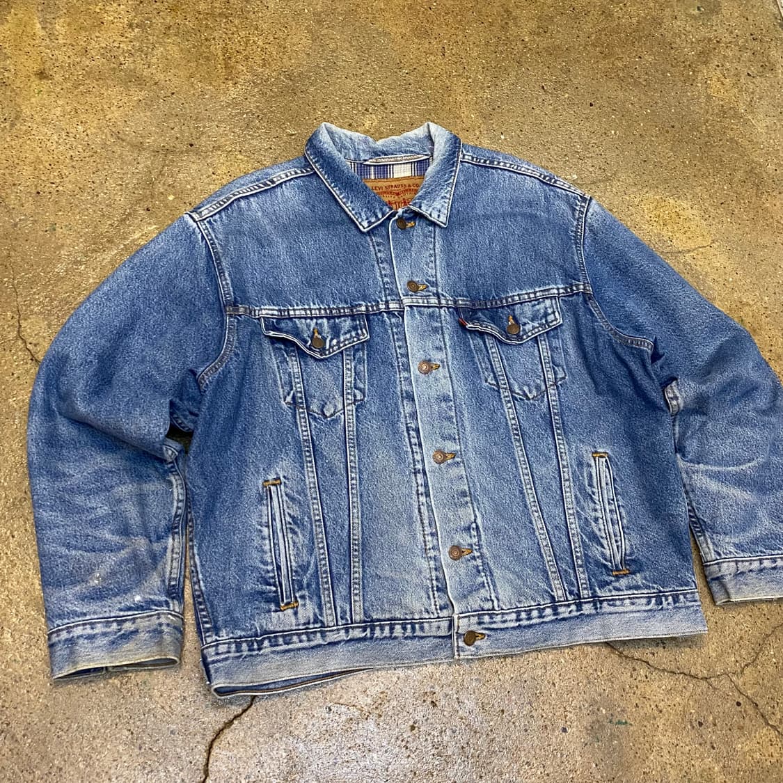 레어 90s Made in USA 빈티지 리바이스 트러커 데님자켓 청자켓 상품이미지2