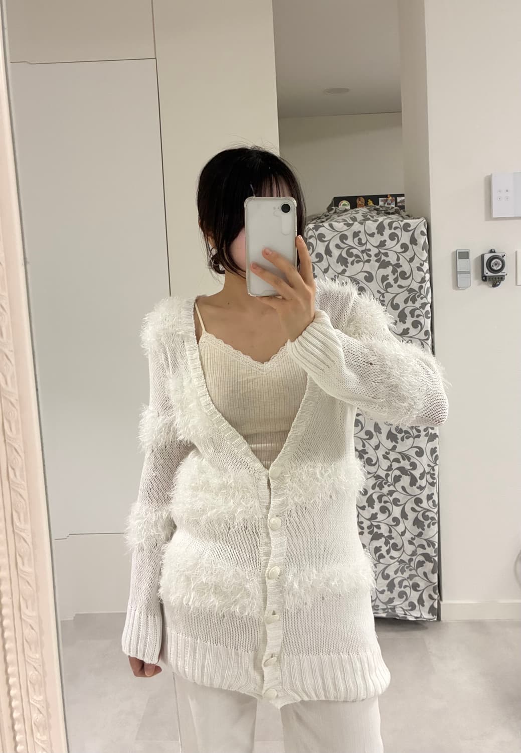 화이트 스트라이프 롱가디건 상품이미지6