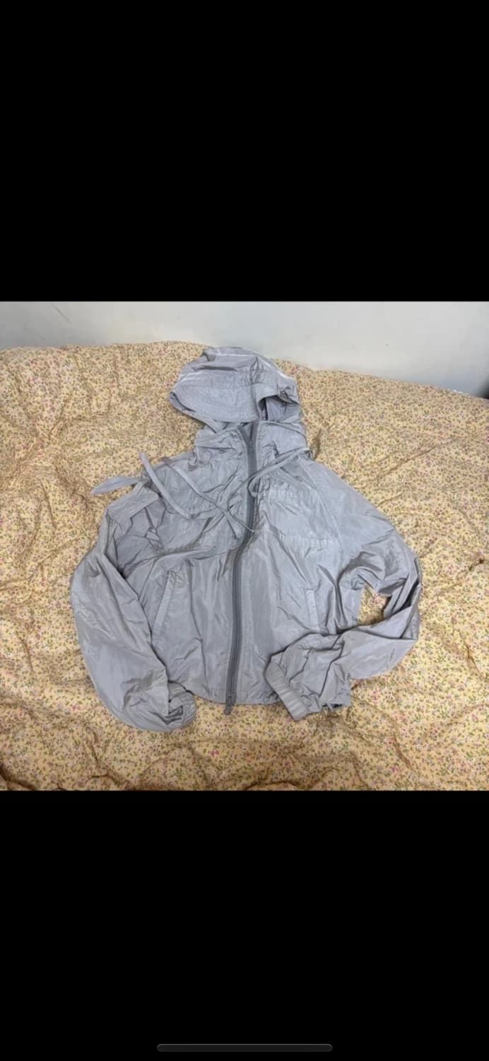 파르티멘토우먼 시어 리본 후디 자켓 바람막이 라이트 그레이 상품이미지4